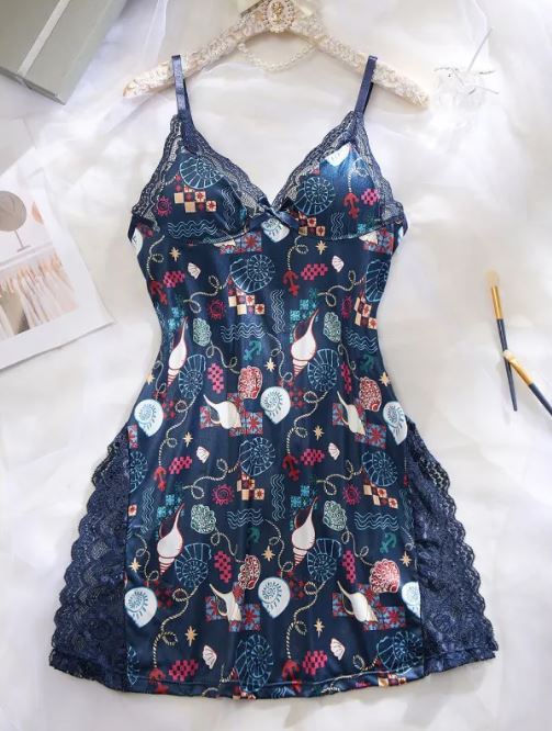 Women’s Sexy Lace Trim Night Dress sss