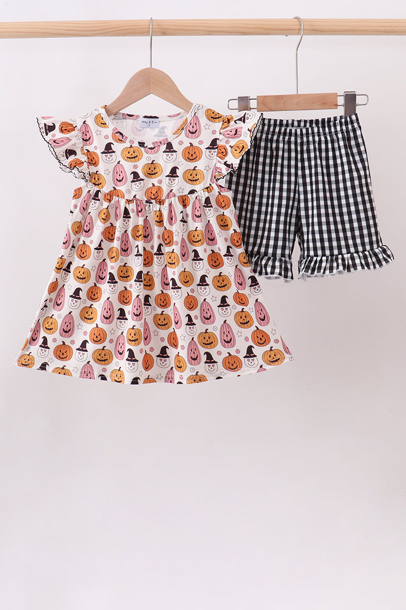 Pumpkin ruffle shorts sett/