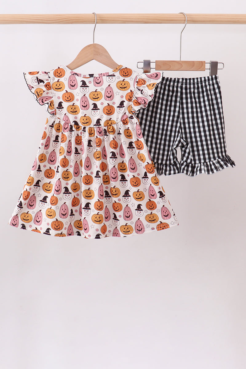 Pumpkin ruffle shorts sett/