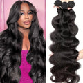 BEEPUB Human Hair Bundles 24 26 28 Inch 3 Bundles Body Wave Bundles Human Hair 12A 100% Unprocessed Brazilian Virgin Human Hair Body Wave Human Hair Bundles Natural Color Human Hair Extensions