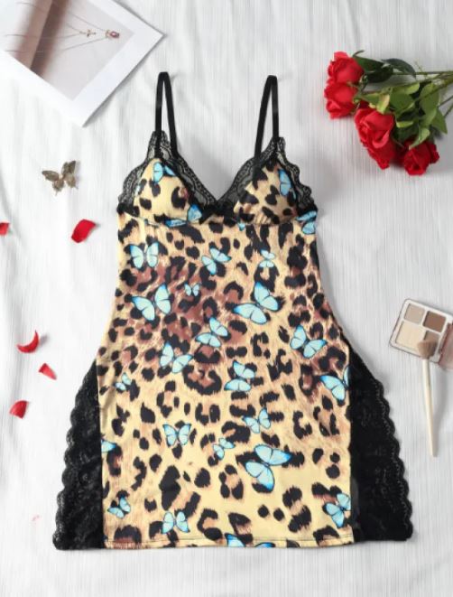 Women’s Sexy Lace Trim Night Dress sss