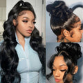 360 Lace Front Wigs Human Hair Body Wave 220 Density HD Lace Front Wigs Human Hair Pre Plucked With Baby Hair Full Lace Human Hair Wigs For Women Natural Hairline (220 Density 360 Wig 26 Inch)