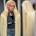 613 Lace Front Wig Human Hair Straight Blonde Lace Front Wigs Human Hair 13x4 613 HD Lace Frontal Blonde Wig Human Hair 180% Density 28 Inch Glueless Wigs Human Hair Pre Plucked Lace Front Wigs